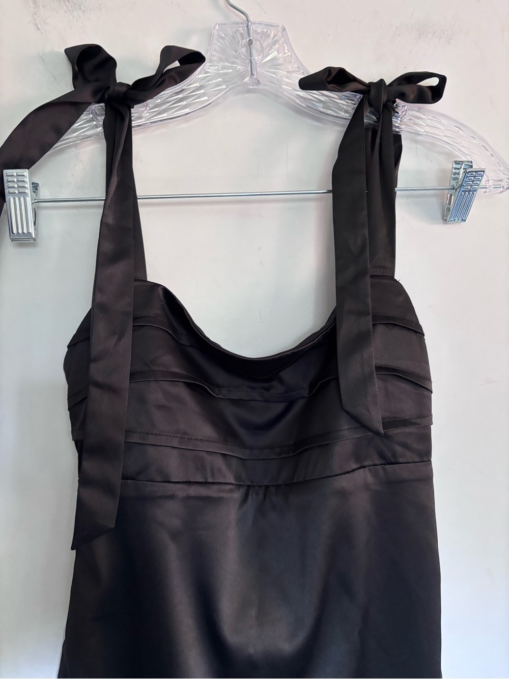 Amazon Black Poly Satin Straps Prom Dress